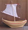 carving of wooden boat