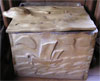 carving of wooden box