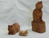 wood rabbits carving