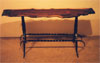 coffee table with forged iron legs