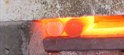 forging an adze iron, step 1