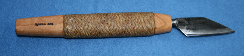sample of rawhide braided onto handle