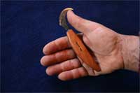 turkey knife with yew wood handle